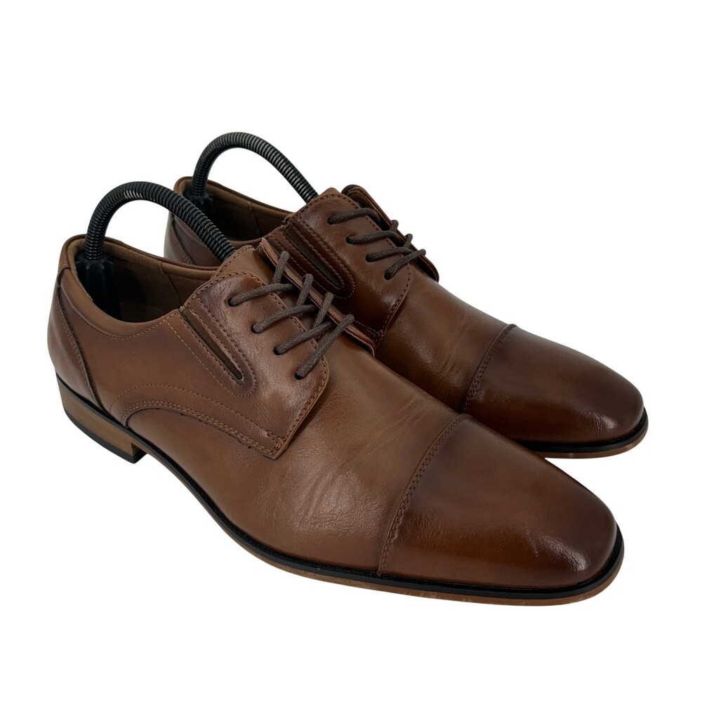 Guess Shoes Mens Size 9 Medium Brown Dress Oxford Cap Toe Lace Up GMSULAI-R